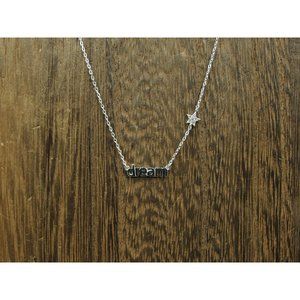 18 Inch Sterling Silver Crystal Star Dream Word Necklace